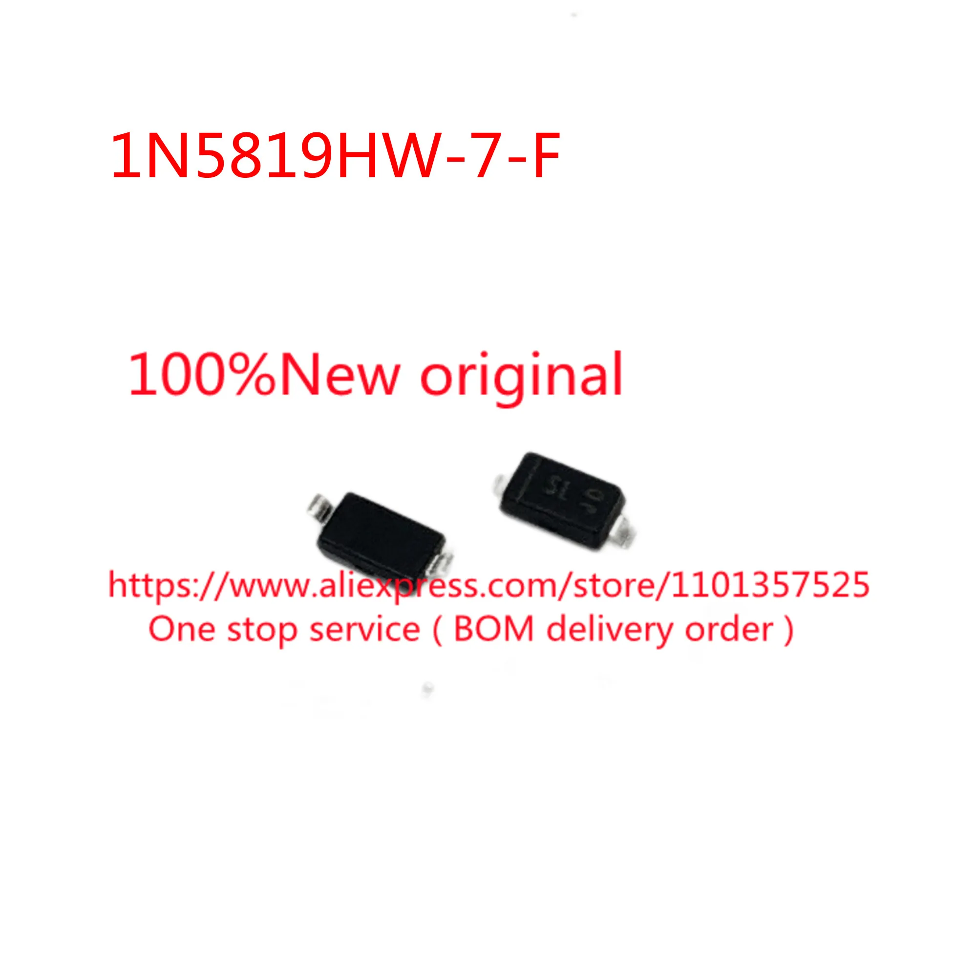 [100 шт.] 1N5819HW-7-F 1N5819HW-7 - DIODE SCHOTTKY 40 в 1A SOD123 Шелковый экран SL