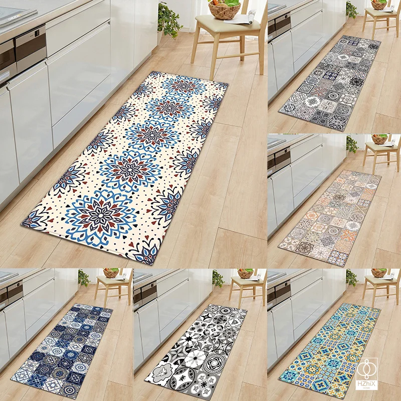 

Bohemian Kitchen Mat Carpets Boho Non-slip Rug Door Entrance Mats Suitable for Home Living Room Tapis Area Rug Large Decor