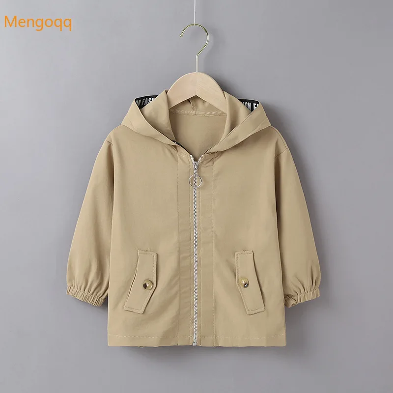 

New Girls Autumn Fashion Long-sleeved Hooded Jacket Kids Baby Fashionable Temperament Windbreaker Spring Casual Top 2-7Y
