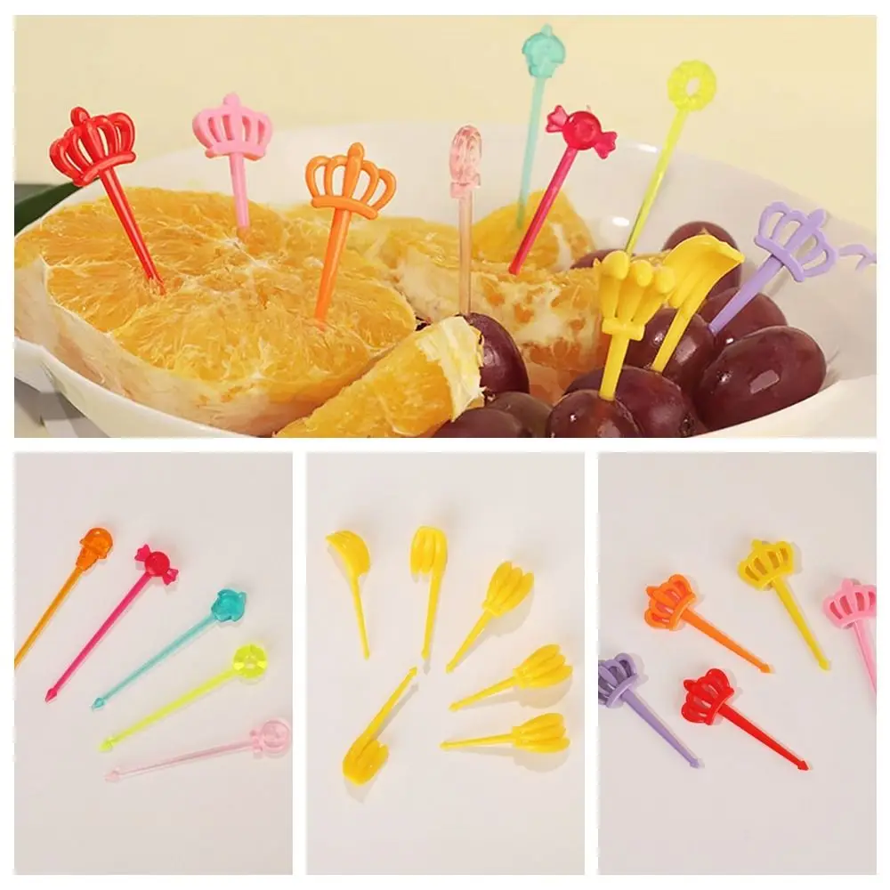 

Plastic Creative Home Kitchen Fruit Stick Fruit Fork Bento Fork Lunch Stick Decoration Tag