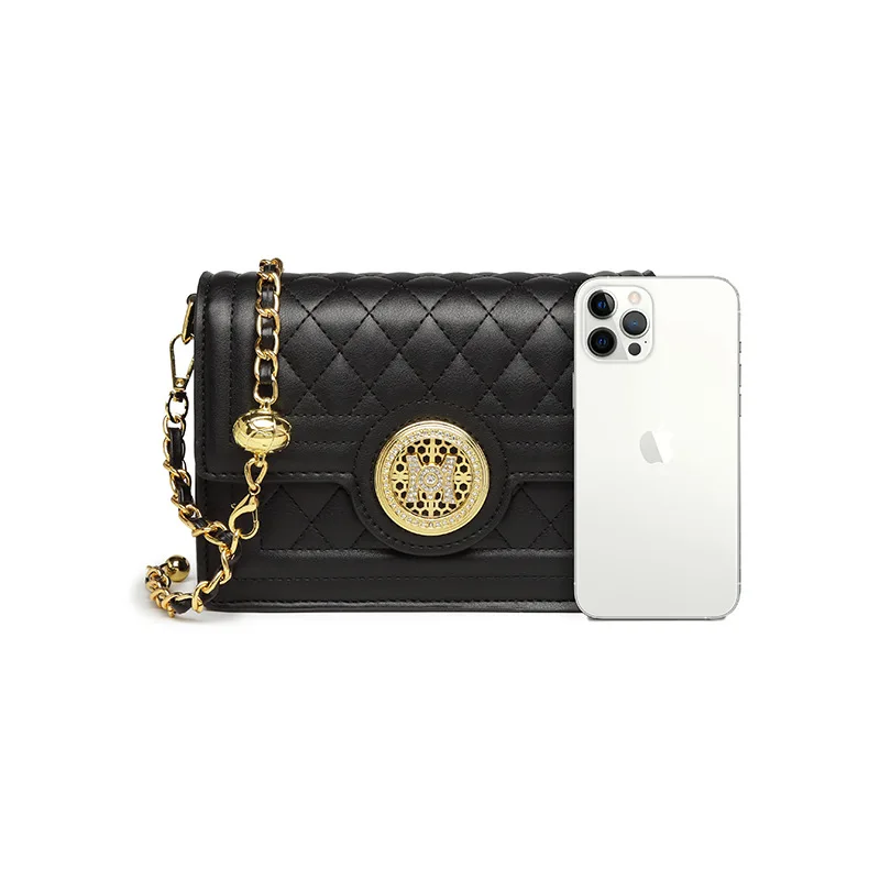 Classic Brand Designer Quilted PU Leather Crossbody Bags For Womens 2023 Simple Fashion Chain Shoulder Bag Lady Luxury Handbags