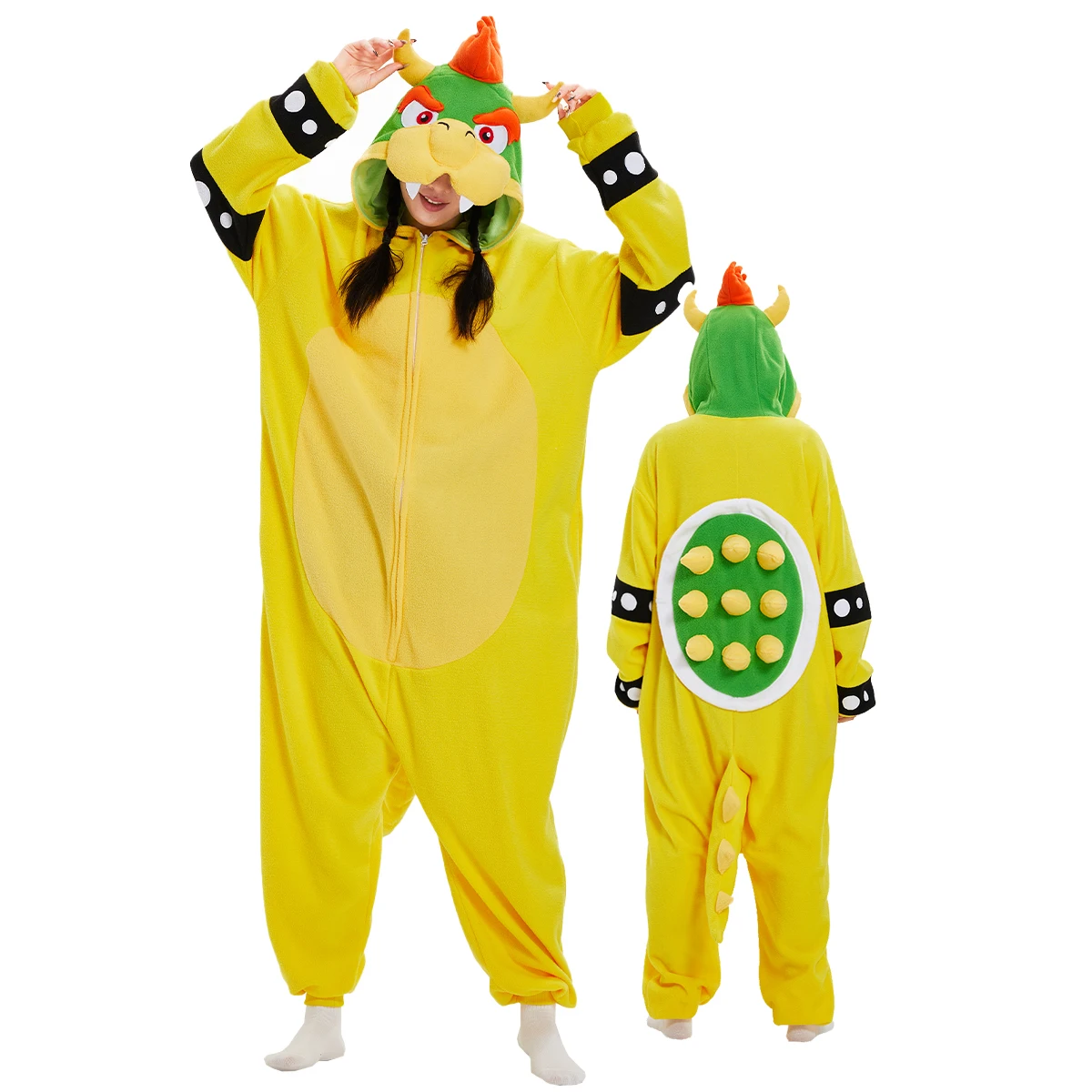 Фото Onesieshow пижамы кигуруми с животными, комбинезоны на Хэллоуин для взрослых, желтая пижама с героями мультфильмов, карнавальный костюм для вечеринки, женская домашняя одежда №1