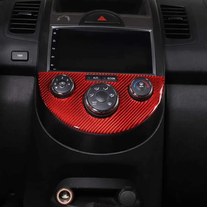 

For 2009-2013 Kia Soul AM Soft Carbon Fiber Car Air Conditioning Air Switch Trim Sticker Car Interior Accessories