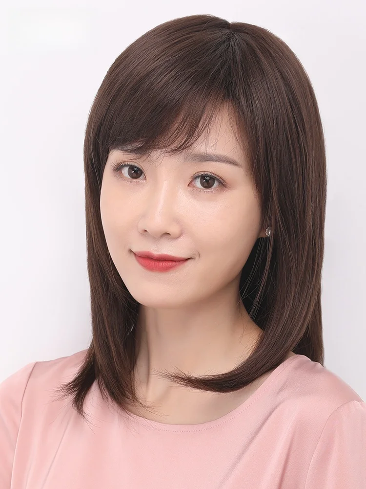 Женский парик с длинными волосами натуральные волосы 2024 новая мода имитация