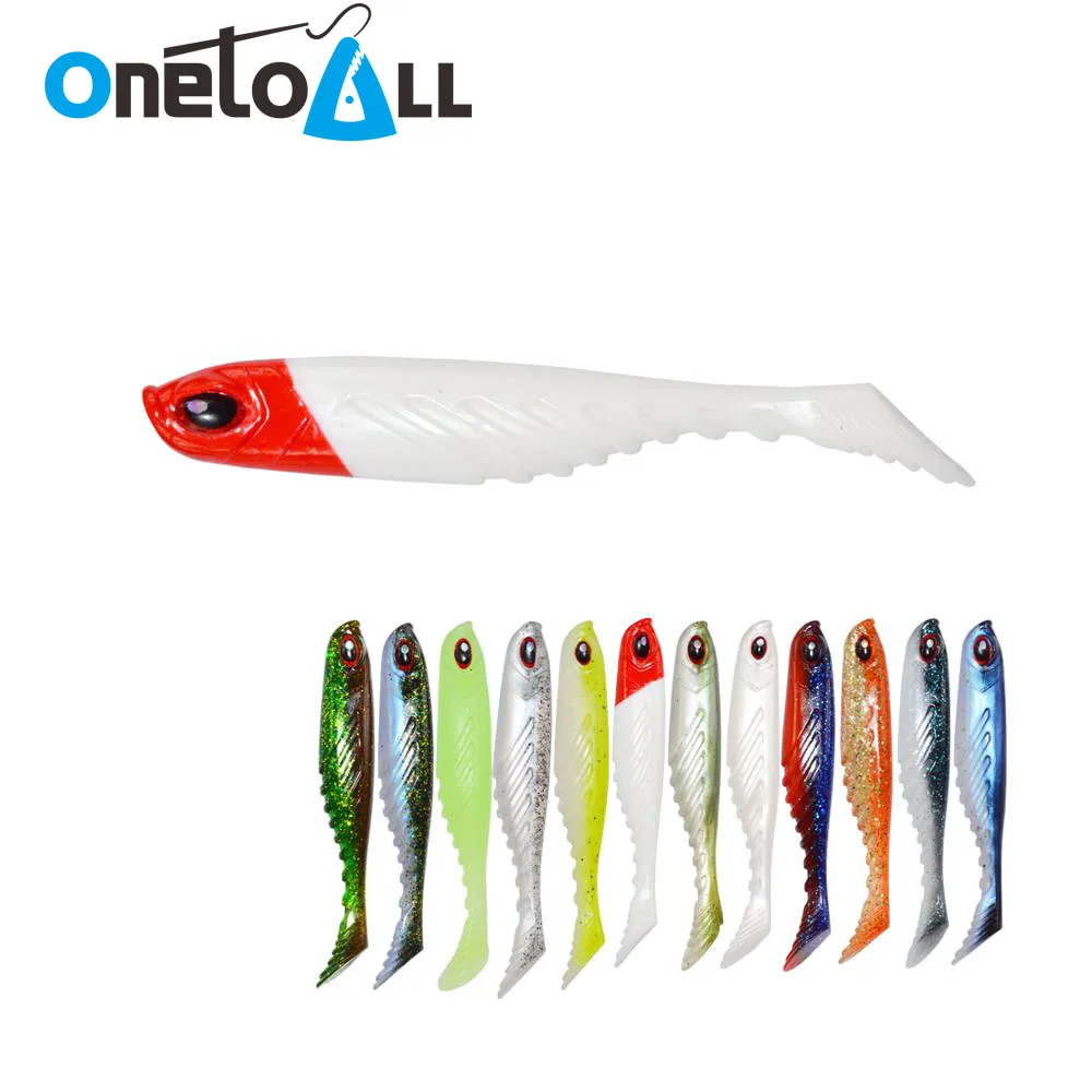 

OnetoAll 5 PCS 105mm 8.8g Lifelike Artificial Bait T Tail Shad Lure Silicone Soft Bionic Swimbait Wobblers Fishing Accessories