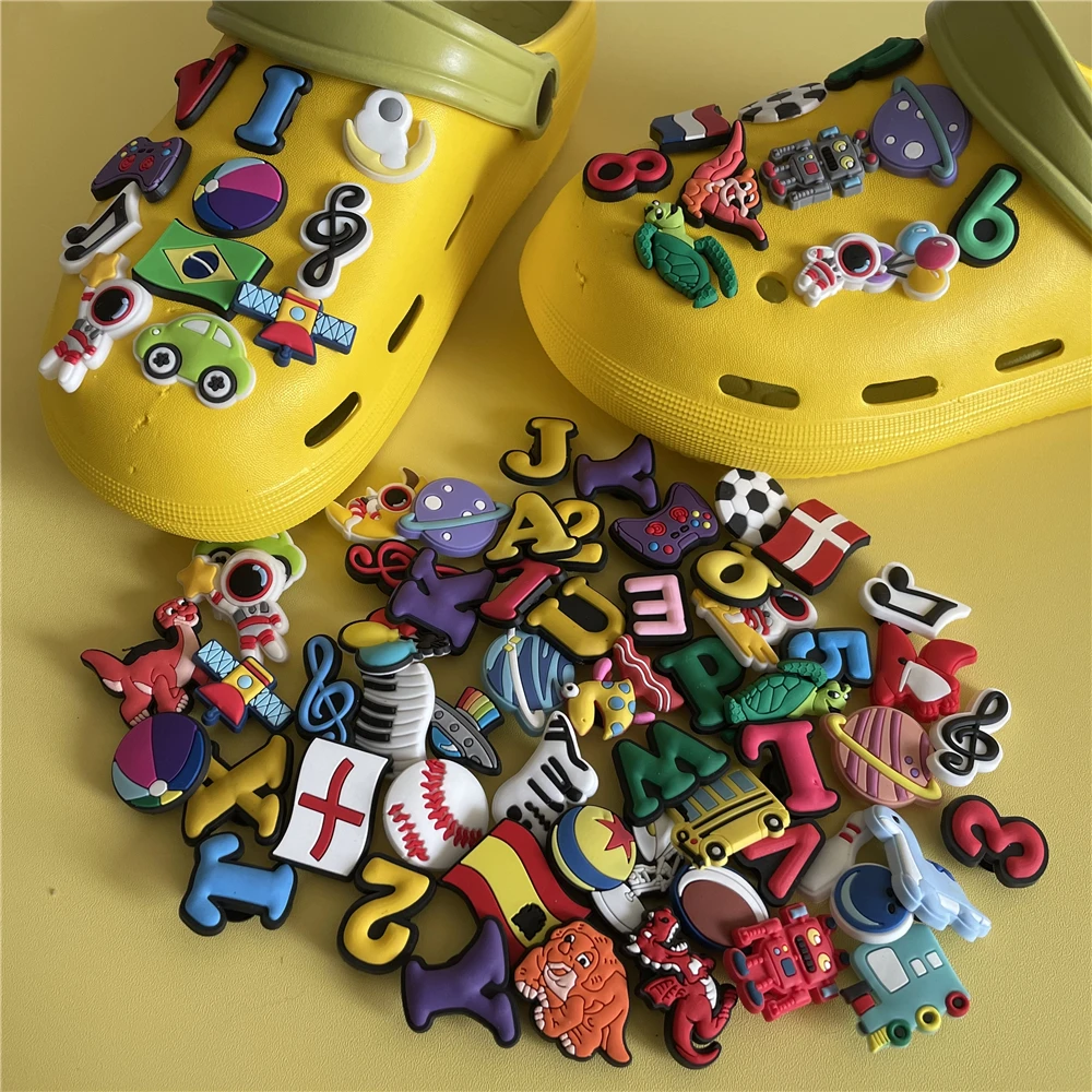 Free Shipping 30-100 Pcs Boys Style Cartoon Shoe Charms for Crocs Random Shoe Accessories Decorations Crocs Charms Kids Gifts