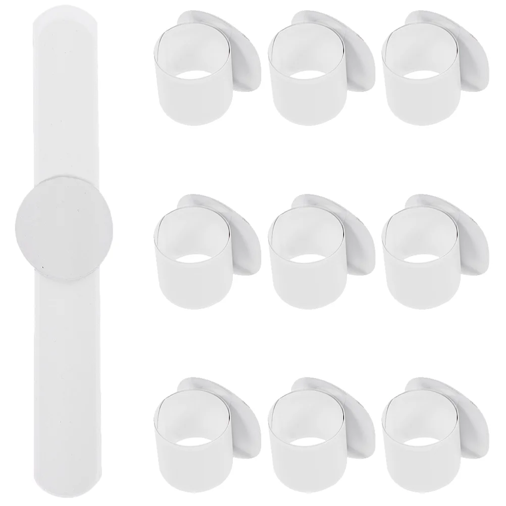 

10 PCS Bracelet Blank DIY Slap Bracelets Snap Wristband Toy Party Favors White Bands Child
