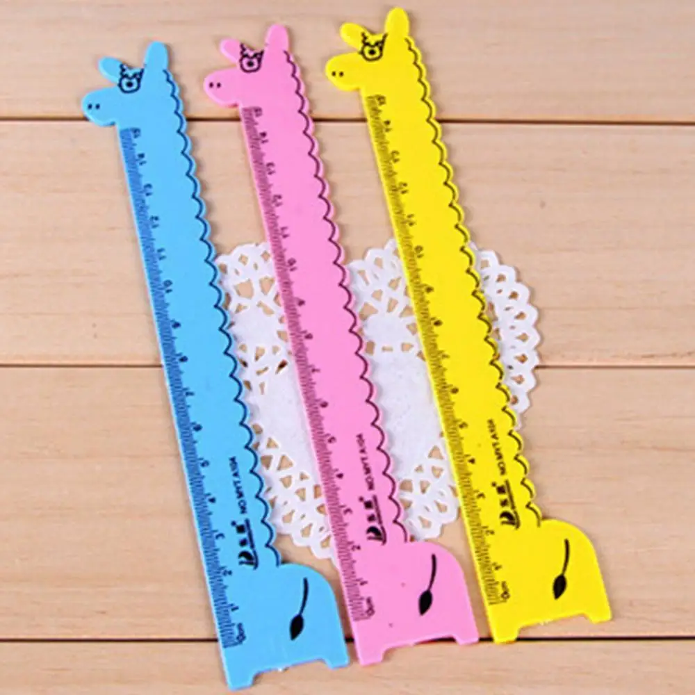 

Cute Cartoon Giraffe Animal Plastic Ruler Kids Student School Stationery Gift School Supplies Planner Accessories Student Prize