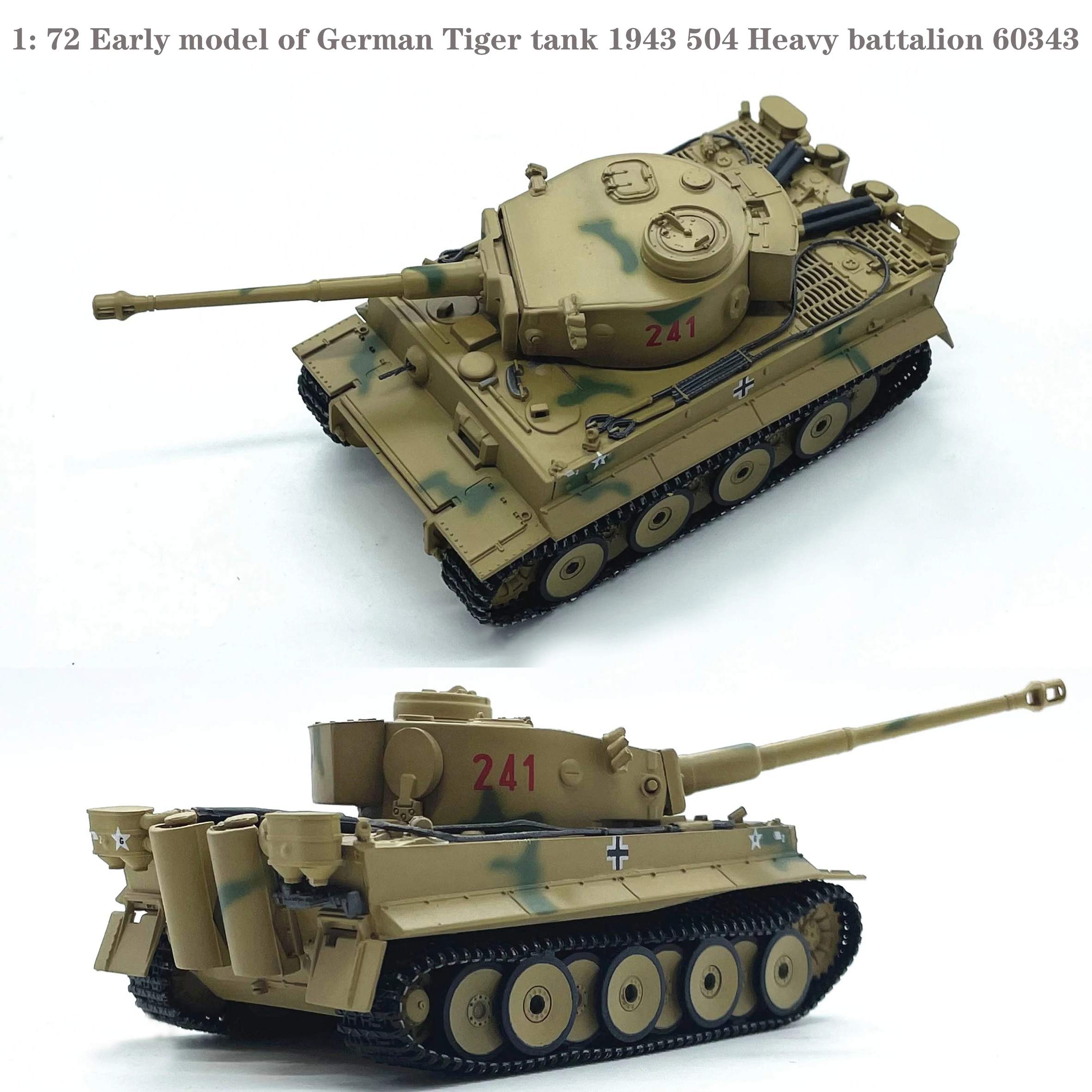 

1: 72 ранняя модель немецкого тигрового танка 1943 504 тяжелый батальон 60343 Коллекционная модель готовой продукции