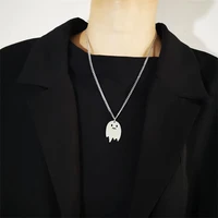 hip hop style silver color cute specter metal necklace pendant fashion %e2%80%8btide brand street couple anniversary gift dropshipping