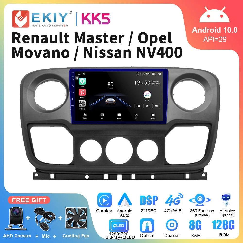 

EKIY KK5 Android Auto Radio For Renault Master For Opel Movano For Nissan NV400 Carplay Multimedia Video Player Stereo 2din GPS