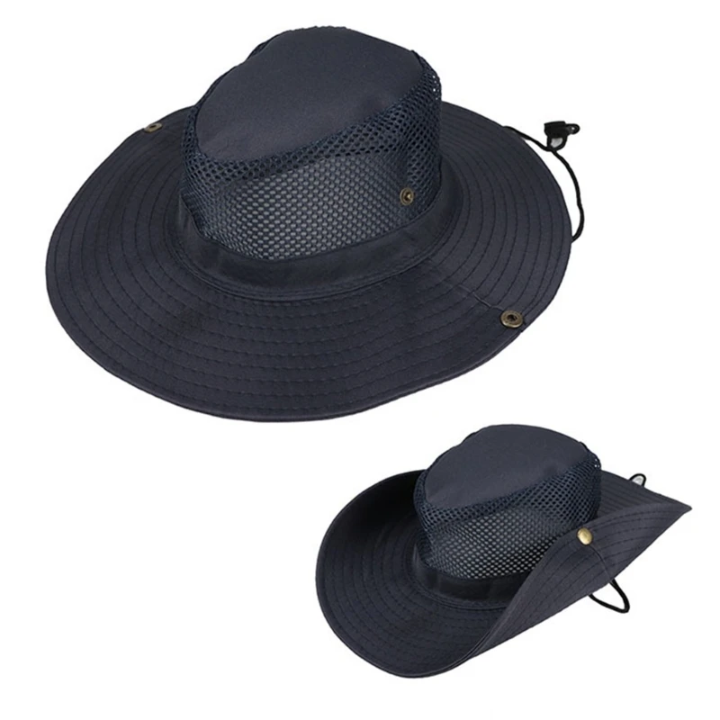 652D Кемпинговая сетчатая вентилируемая УФ-шляпа от солнца с широкими полями