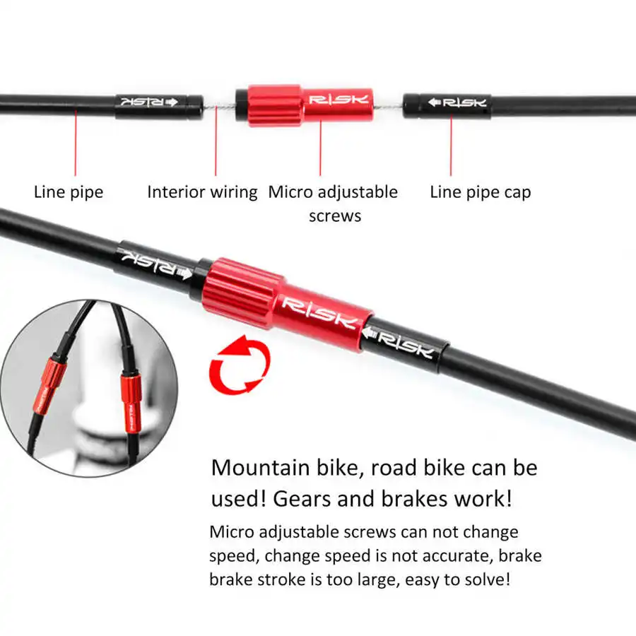 Риск 2 шт. Велосипедный тормозной трос Шестерня микро регулируемые винты
