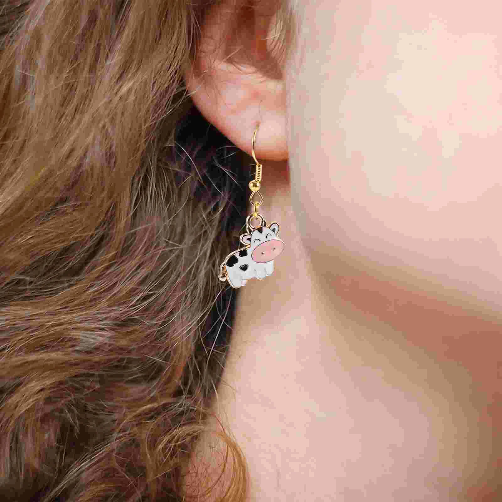 

Teen Girls Earrings European American Drop Female Dangle Cow Women Alloy Womens Work