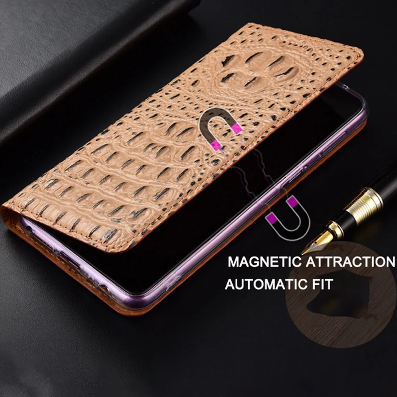 luxury crocodile genuine leather case for infinix hot 9 10 10i 10t 10s nfc 11 11s play pro cowhide phone flip cover with holder free global shipping