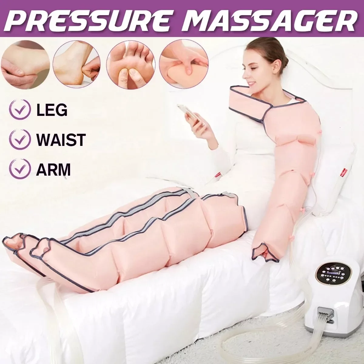 

NEW2023 3 Modes Air Compression Massager Leg Foot Boots For Circulation Air Wave Massager Leg Pressure Therapy System Relax
