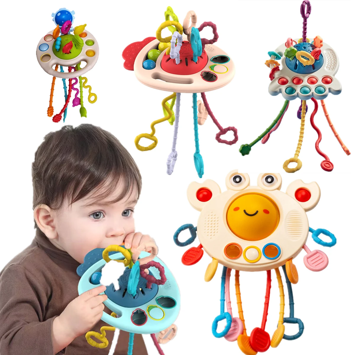 

Development Fidget Toy Sensorial Montessori Sensory Toys Baby Toy 1 2 3 Year Pull String Educational Toys for Babies 6 12 Months