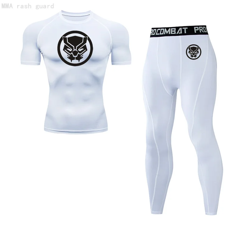 

Jogging suits Summer Men's Fitness Clothing Fitness T-Shirt Running Tights Sports Top Compression Activewear bodybuilding suit