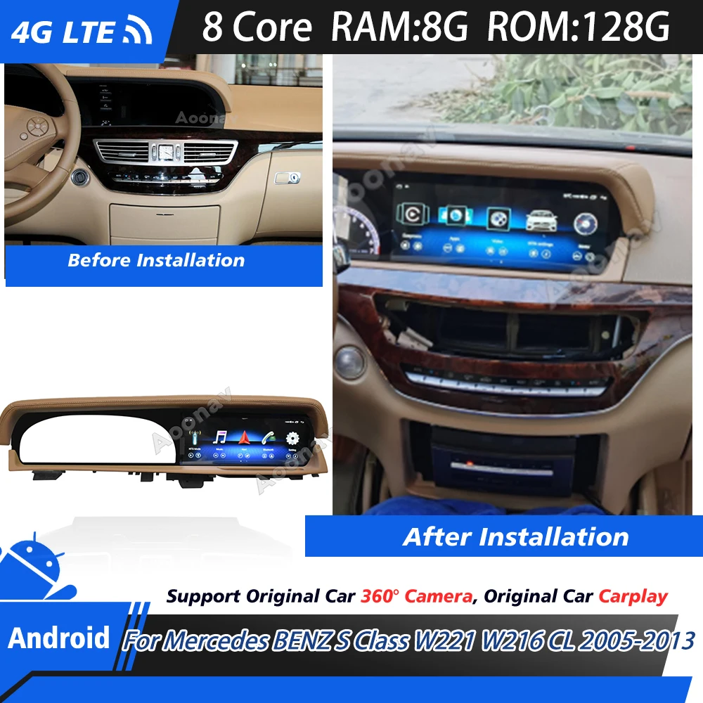 

Автомагнитола для Mercedes BENZ S Class W221 W216 CL 2005-2013, 2 din