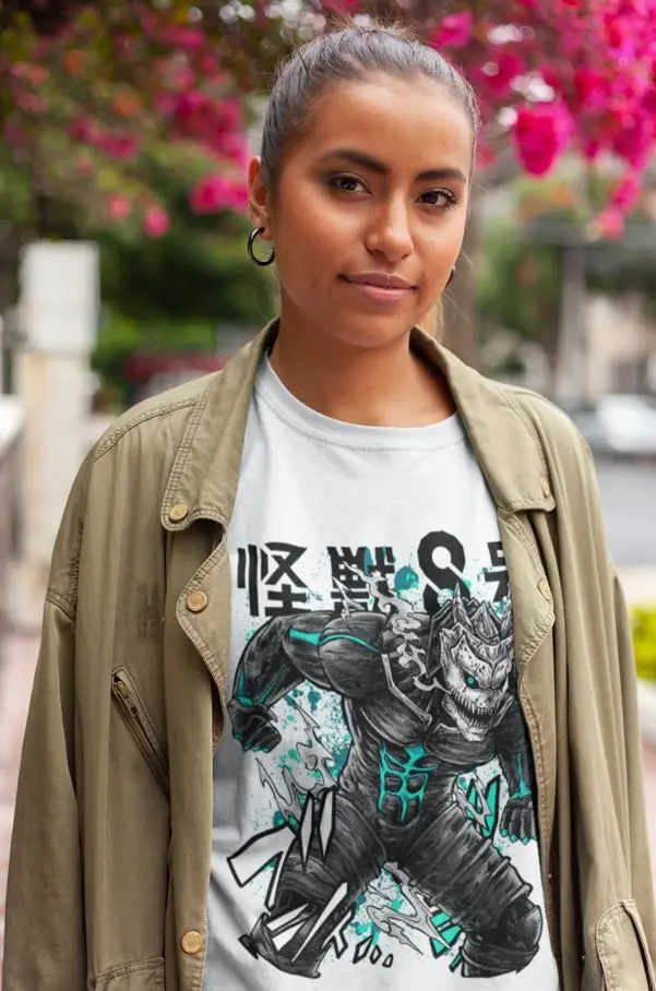 Футболка Kaiju no 8 Мина Широ кайдж подарок манга Лучшая черная футболка с рисунком