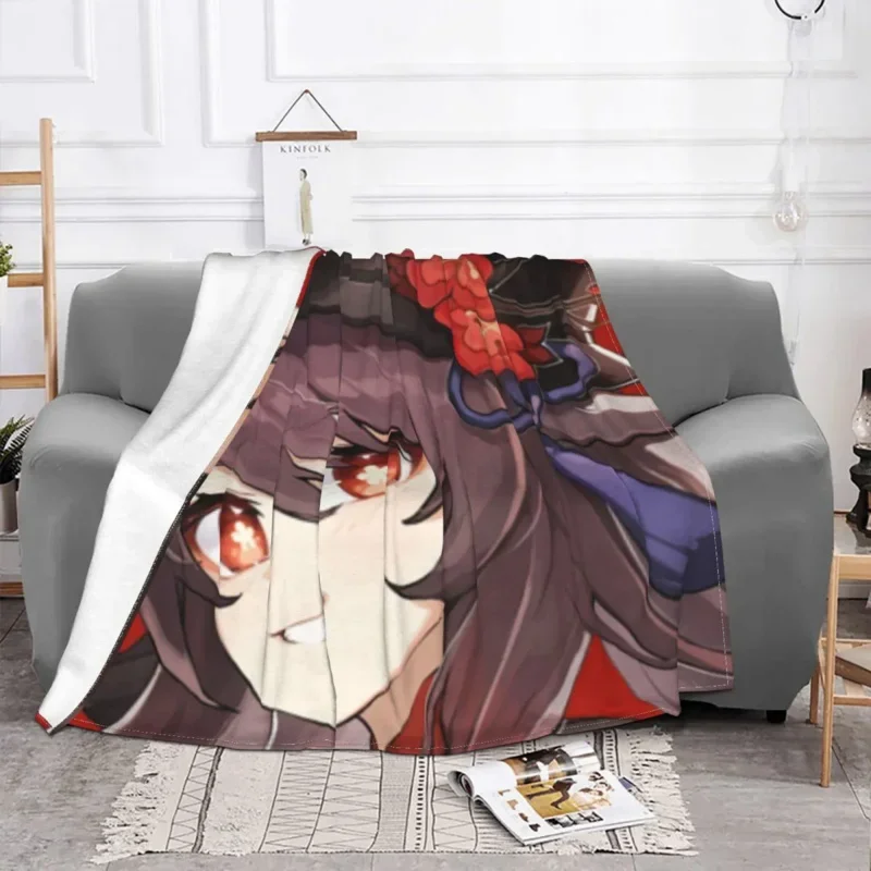 

Hu Tao Genshin Impact Hutao Velvet All Season Anime Game Portable Super Warm Throw Blanket For Bed Car Bedspread