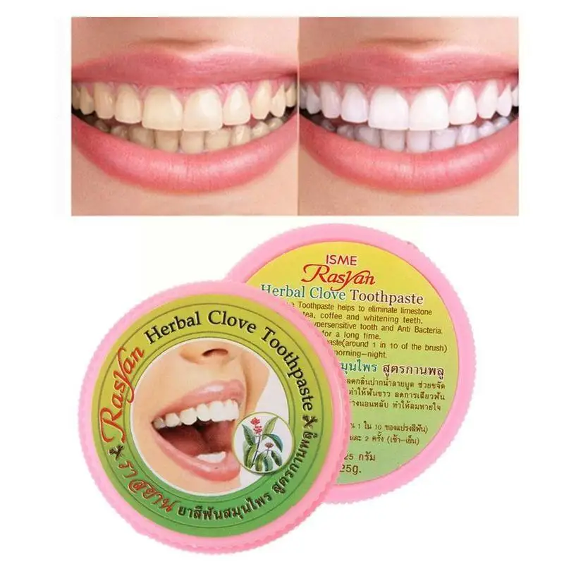 

Thailand Whitening Tooth Powder Allergic Antibacterial Yellow Toothpaste Dentifrice Herbal Stains Care Removal Paste Tooth T6E8