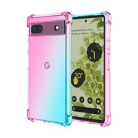 pixel 6a 6 2 inches gradient half transparent phone case for for google pixel 6a ultra rainbow airbag shockproof cover funda