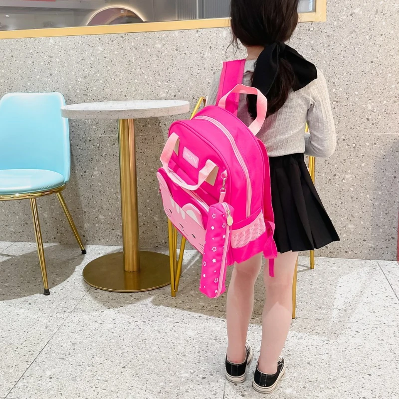 2022 New Children Animal Large Backpacks with Pen Bags Cute Girl Boy Light Primary School Bags In Kindergarten Hot Kids Mochila