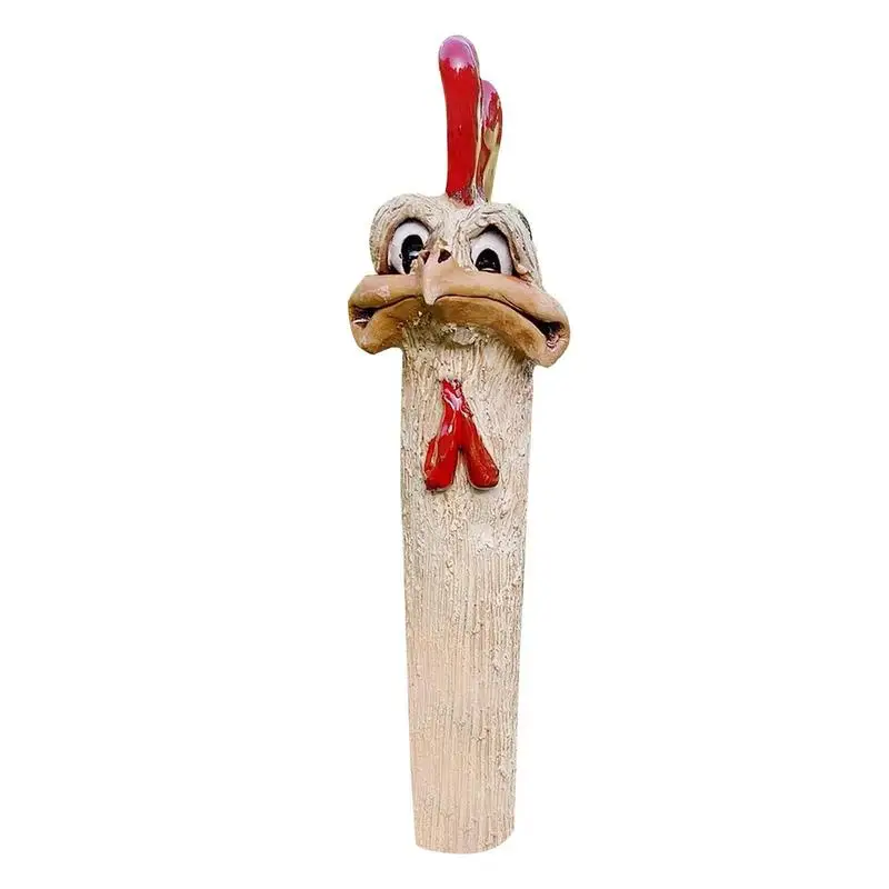

Chicken Garden Statue Chicken Yard Art Countryside Sculpture Backyard Decoration Handmade Long Neck Farm Chicken Decor For