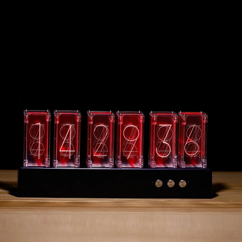 Glow Tube 3D Digital Clock Led Suspension Time Electronic Desk Imitation Fluorescent Creative Light Decorative |