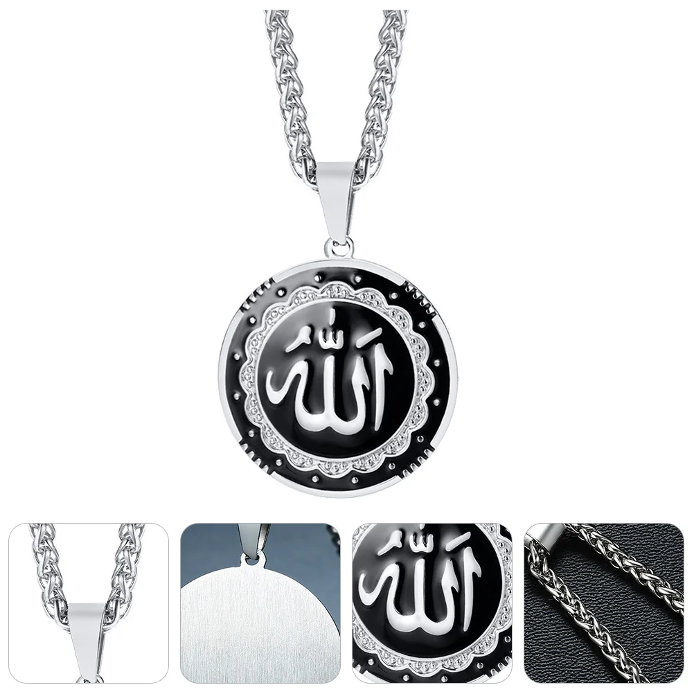 

Creative Round Pendant Necklace Titanium Steel Neck Jewelry Clavicle Chain