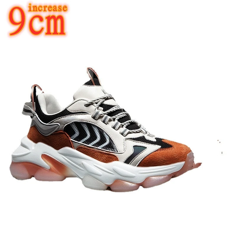 

Sneakers Spring and Autumn Men's Shoes Sports Thick Sole Dad Shoes Korean Version Heightening 7-9CM Trend Leisure Elevator Shoes
