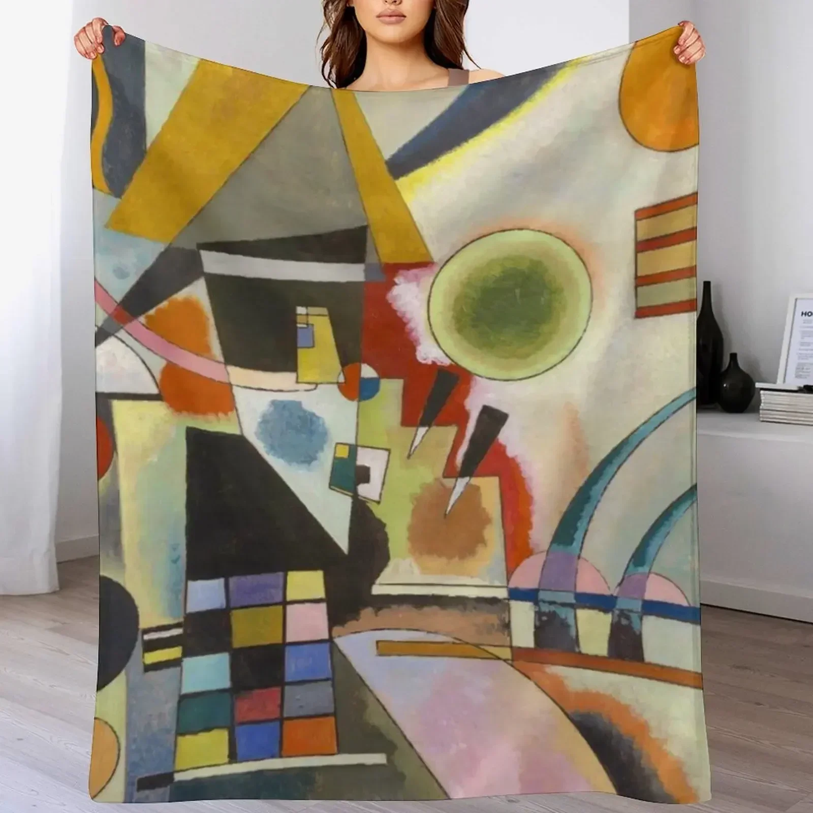 Красивое винтажное одеяло Василий Кандинского с абстрактной живописью мягкие