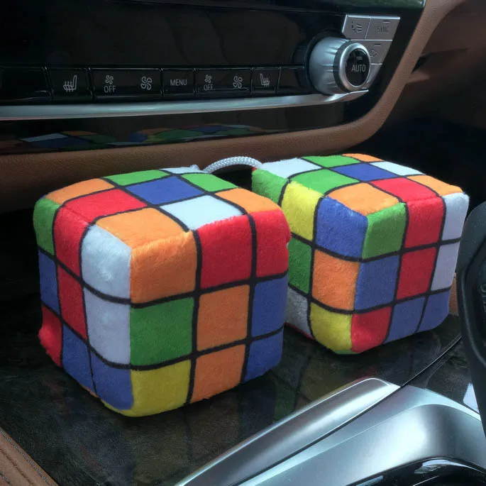 Креативный автомобильный кулон цветной плюшевый волшебный куб автомобильное