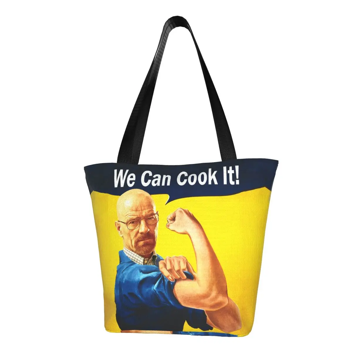 

We Can Cook It Breaking Bad Groceries Tote Shopping Bag Women Walter White Canvas Shoulder Shopper Bags Large Capacity Handbags