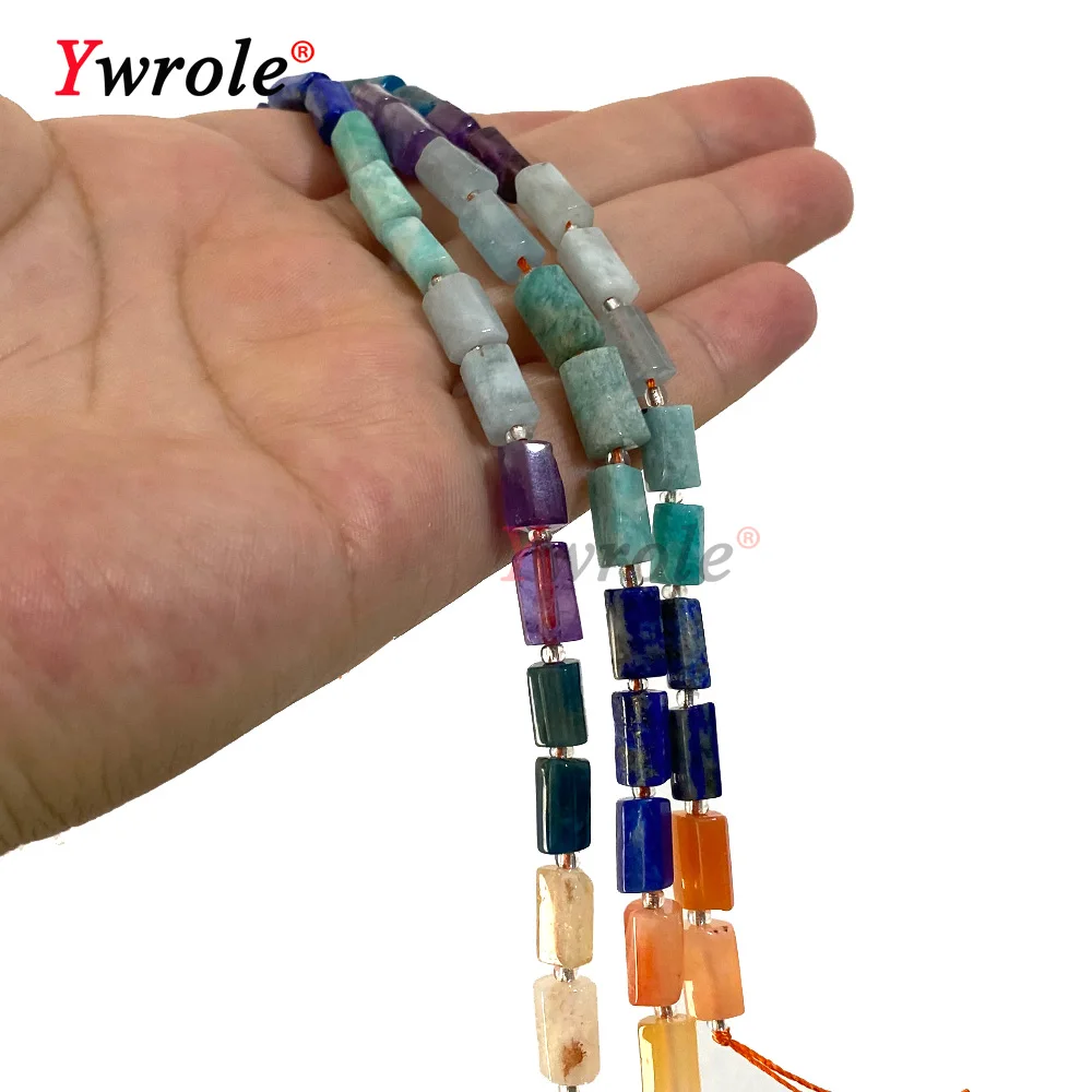 Граненые цилиндрические бусины Seven Chakela из натурального драгоценного камня для изготовления ювелирных изделий «сделай сам», аксессуары для браслетов и сережек