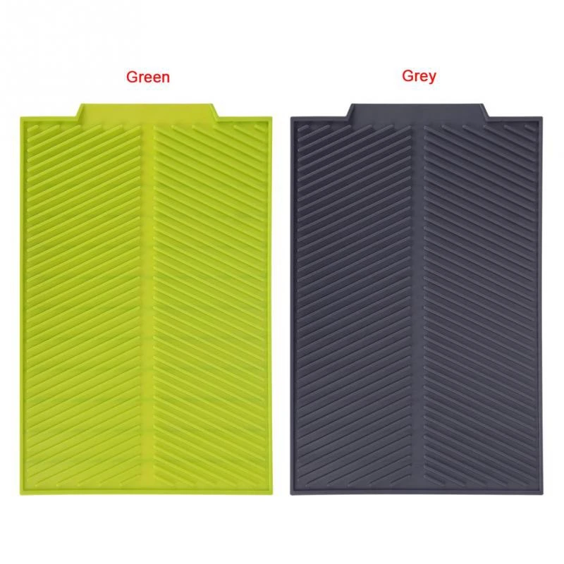 

Silicone Dish Drying Mat Flume Folding Draining Mat,Rectangle Drain Mat Drying Dishes Pad Heat Resistant Non-Slip Tray