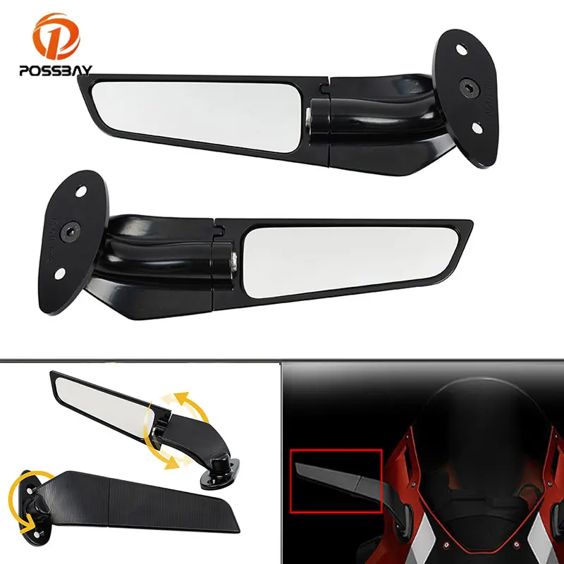 

2PCS Motorcycle Mirrors Modified Wind Wing Adjustable Rotating Rearview Mirror For HOHDA CBR1000RR 2008-2021 2020 2019 2018 2017