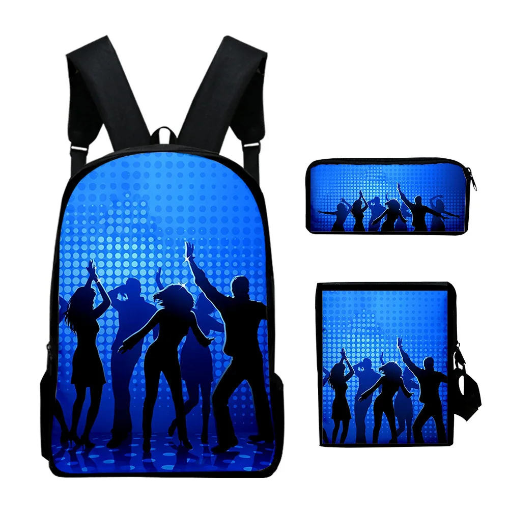 

Popular Novelty Shadow Dance 3pcs/Set Backpack 3D Print School Student Bookbag Travel Laptop Daypack Shoulder Bag Pencil Case