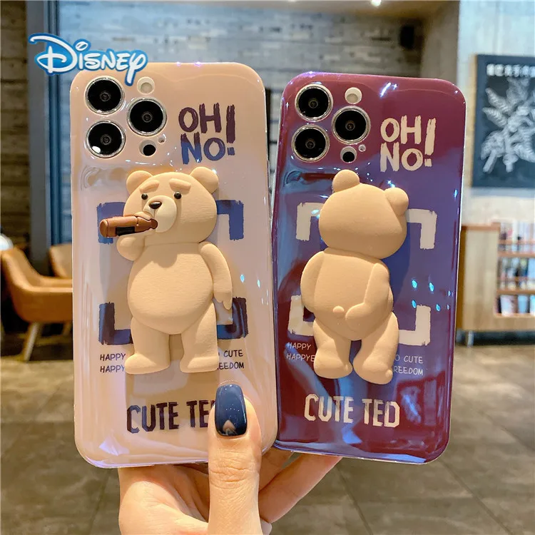 

Disney Funny 3D Phone Case for iPhone 13 13Pro 12 12Pro 11 Pro X XS Max XR 7 8 Plus Kawaii Cartoon Soft Protective Covers