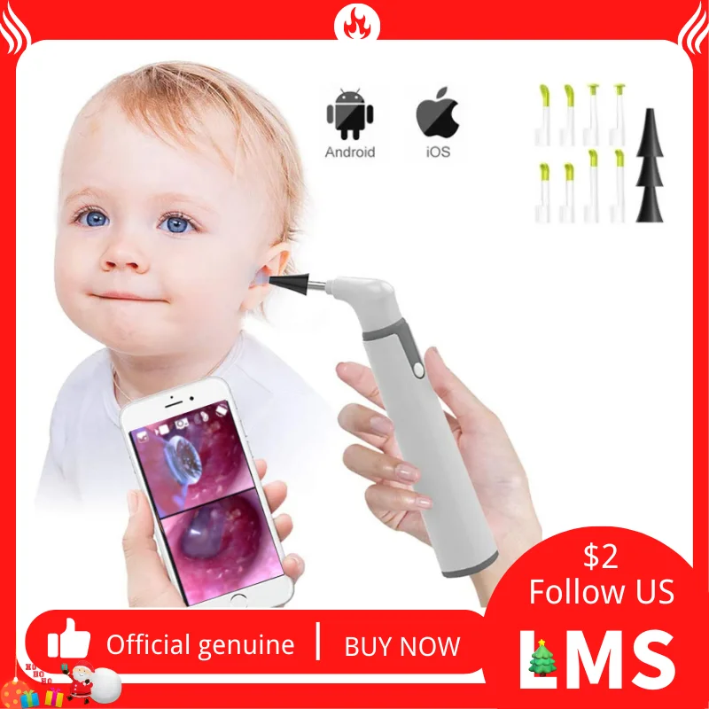 

Otoscope LMS CAP 3.9mm WIFI Ear 2MP Inspection Camera Digital Endoscope Earwax Cleaner for Kids and Adults Android iPhone 0.01