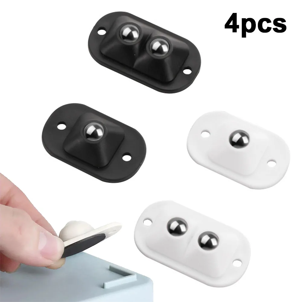 

4PCS/set Universal Wheel Pulley Base Ball Type Adhesive Castor Swivel Chair Roller Trolley Wheel Nylon Wheel Rubber Wheel