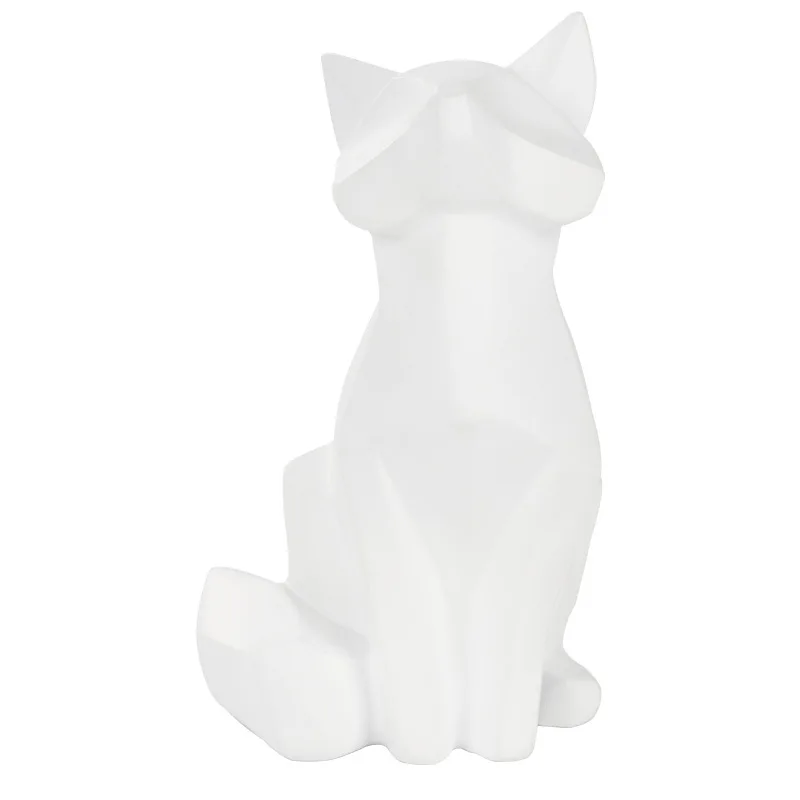 

YuryFvna, простая белая современная абстрактная скульптура, модная Геометрическая статуя лисы, настольные украшения, креативный подарок