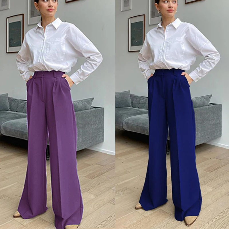 Женские брюки 2022 длинные повседневные модные с талией