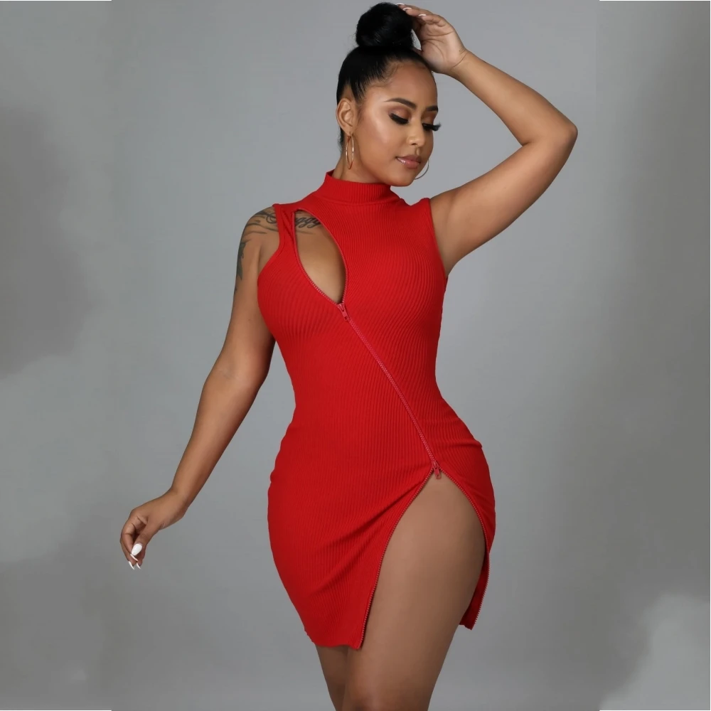 

Женское пикантное Клубное платье с высоким воротником, сезон весна-лето 2022, однотонное облегающее эластичное мини-платье с коротким рукаво...