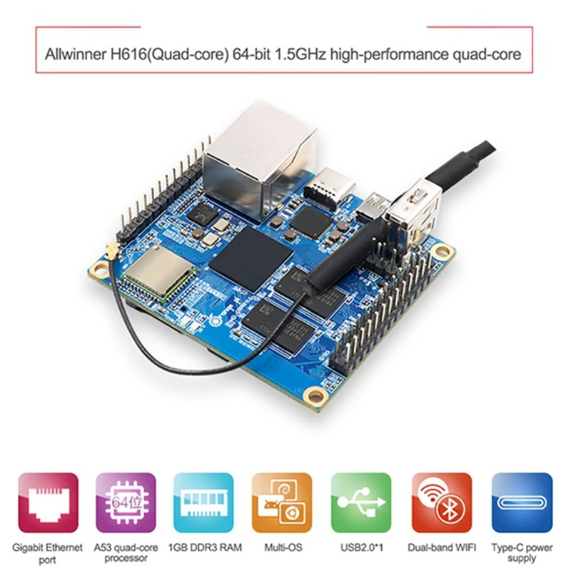 

For Orange Pi Zero2 Allwinner H616 1GB DDR3 RAM Development Board+Case+Video Cable+Expansion Card+Power Adapter