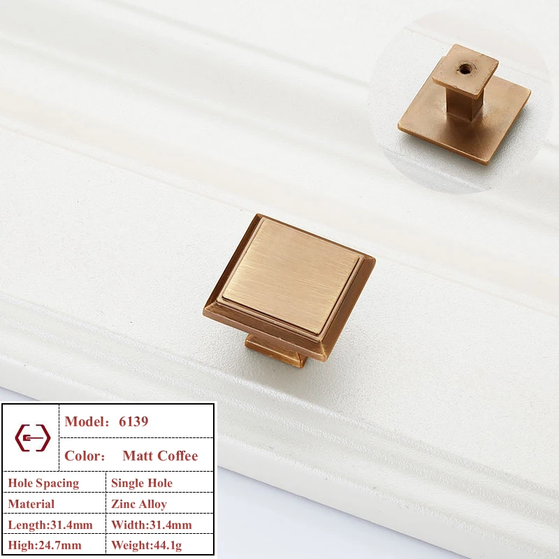 Ручки для шкафов OLOEY матовые золотые из цинкового сплава