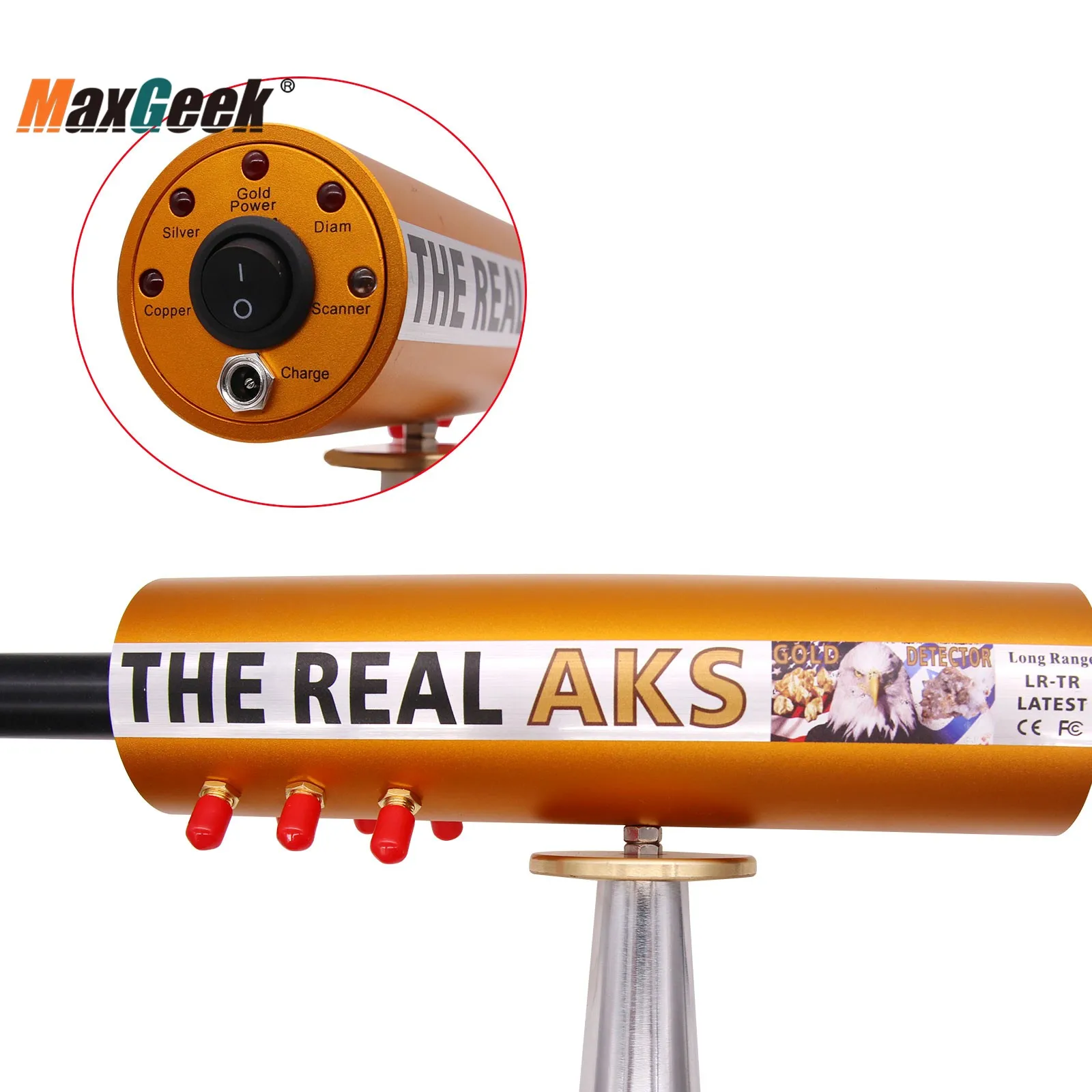 Фото Профессиональный металлоискатель Maxgeek The Real AKS с большим радиусом действия, 6 антенн, подземный золотоискатель, дальность поиска 1200 м, глубин... №5