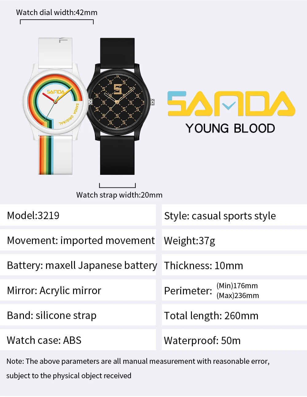 SANDA Ladies Watch Trend Creative Quartz Mens Sports Clock Fashion Casual Unisex Quartz Silicone Water proof Watch Reloj Señoras