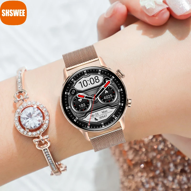 

AMOLED Screen NFC Smart Watch Women Always display the time Bluetooth Call IP68 Waterproof Smartwatch For Huawei Xiaomi